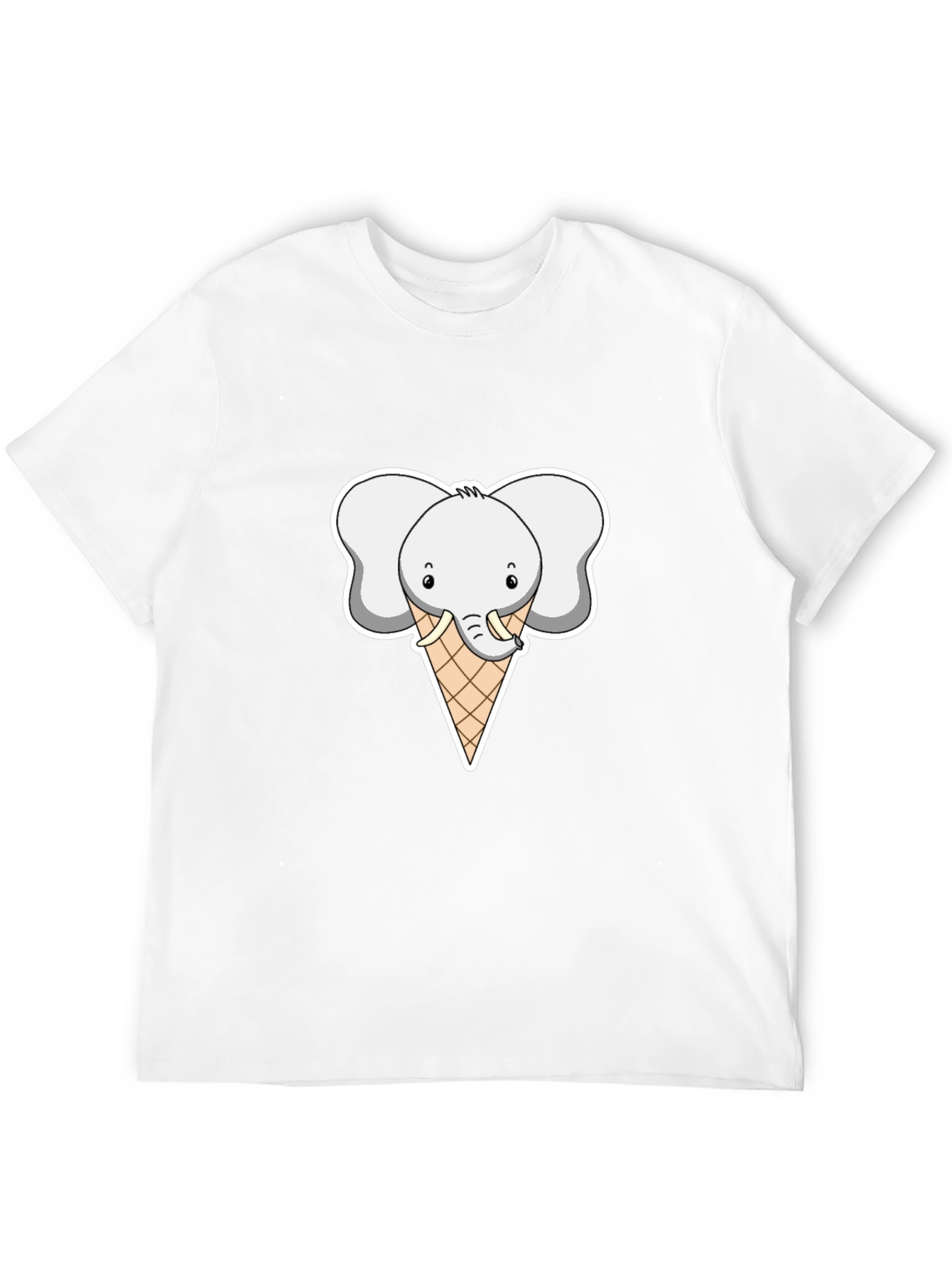 Elephant Ice Cream Cone Graphic T-Shirt