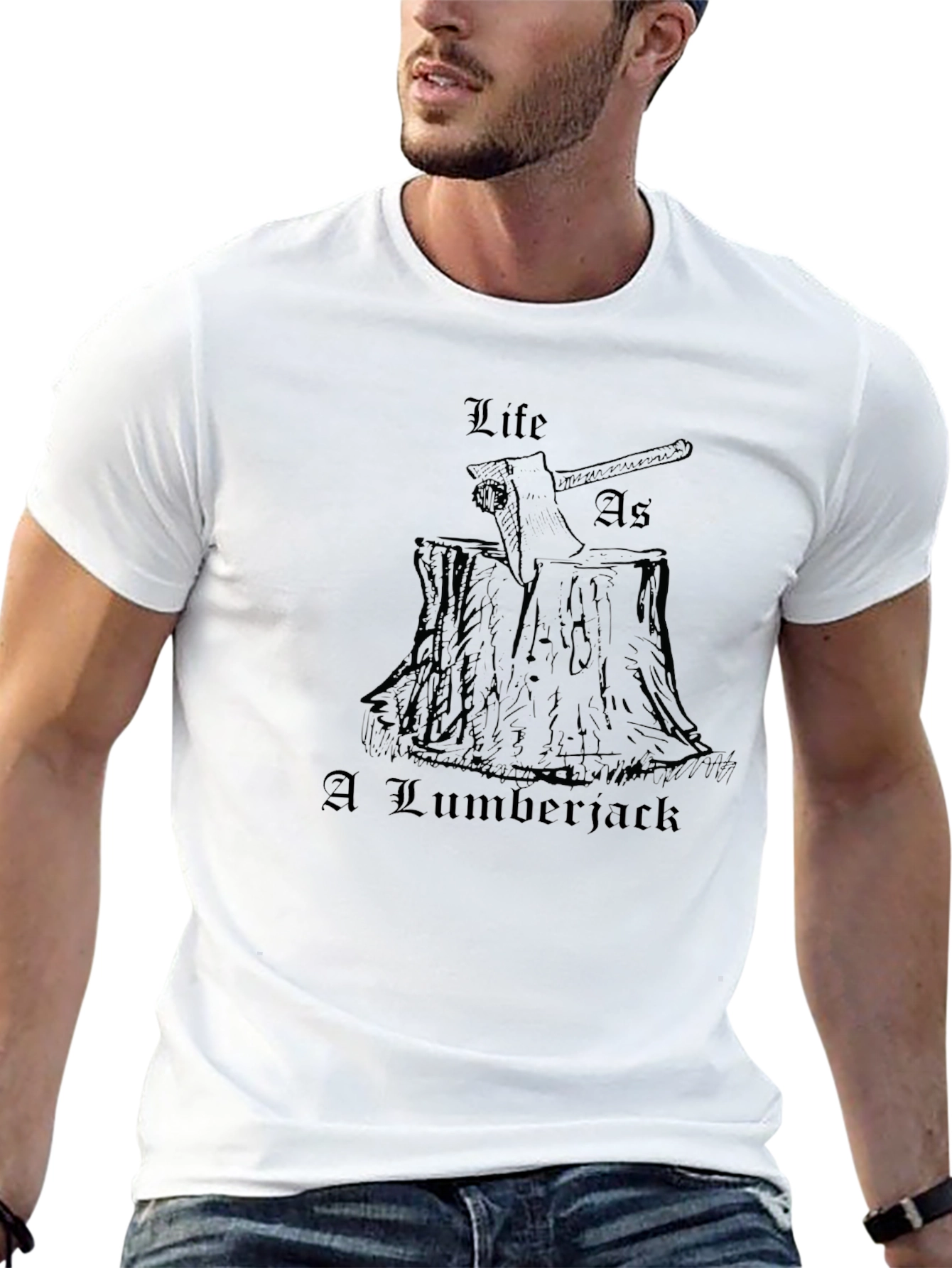 Life As A Lumberjack Mens Black T-Shirt