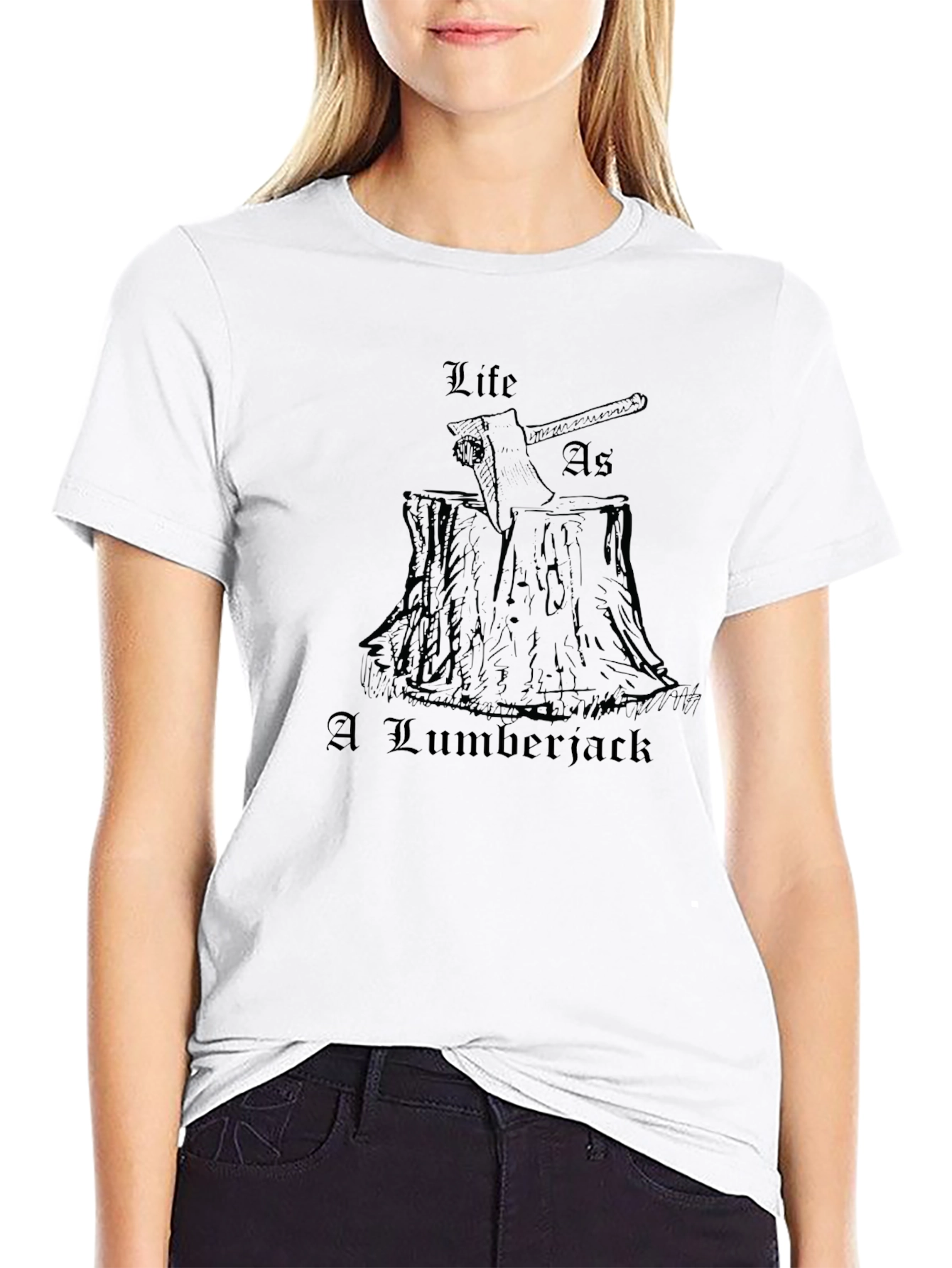 Life As A Lumberjack Mens Black T-Shirt