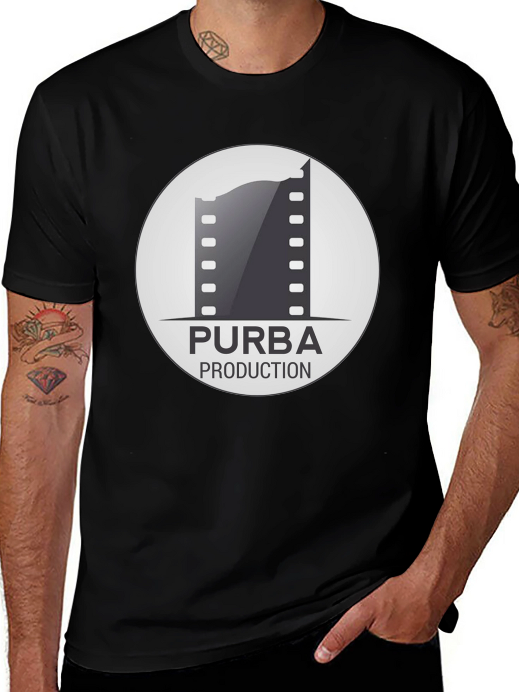 Purba Production Black Graphic Tee - Film Enthusiast Apparel