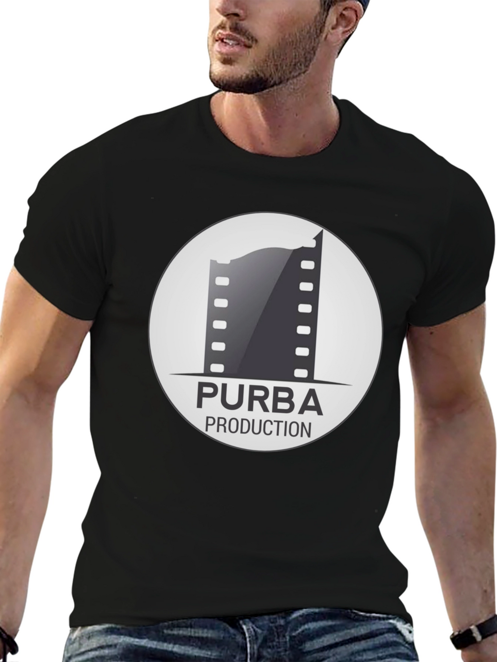 Purba Production Black Graphic Tee - Film Enthusiast Apparel