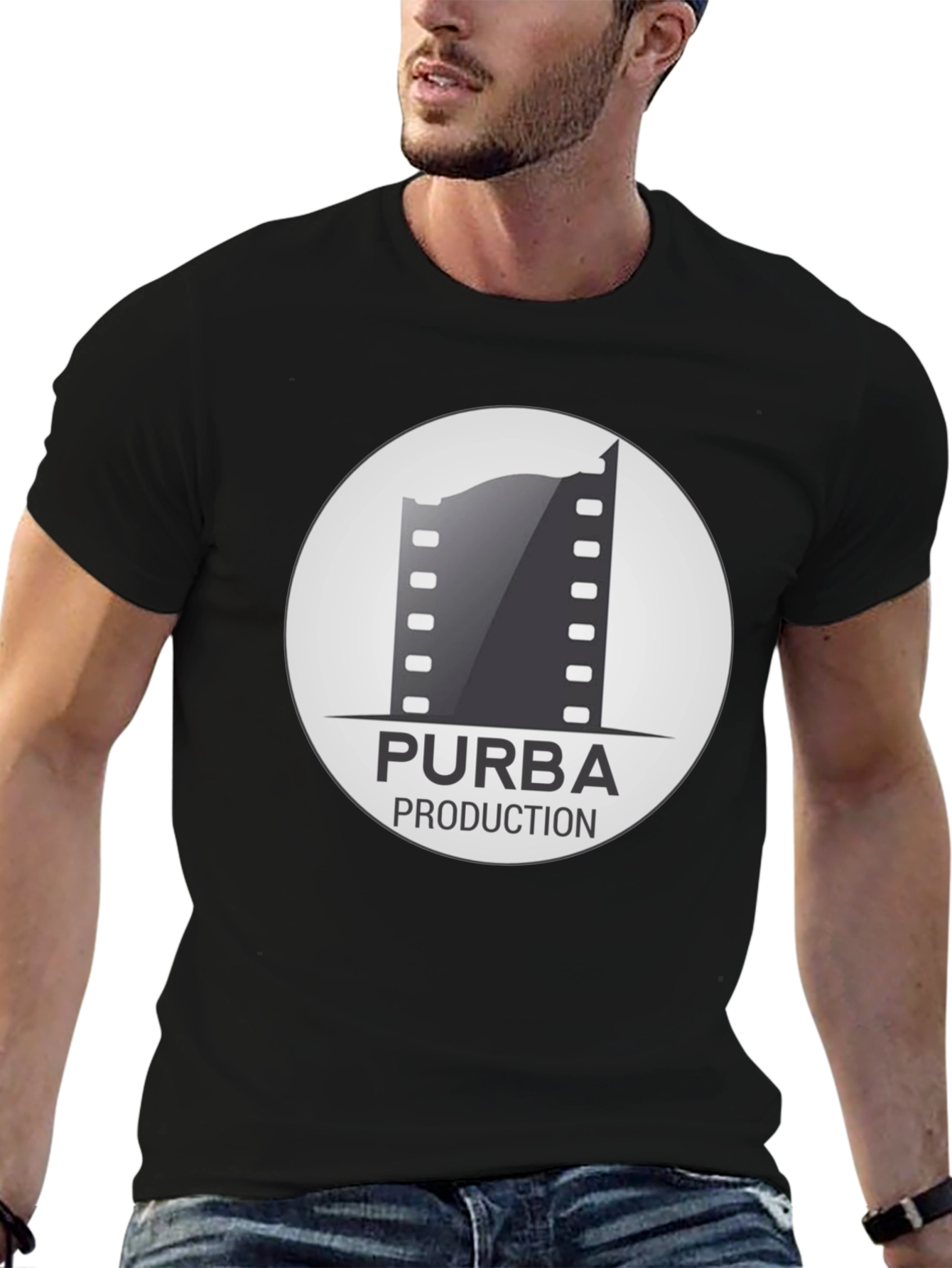 Purba Production Black Graphic Tee - Film Enthusiast Apparel
