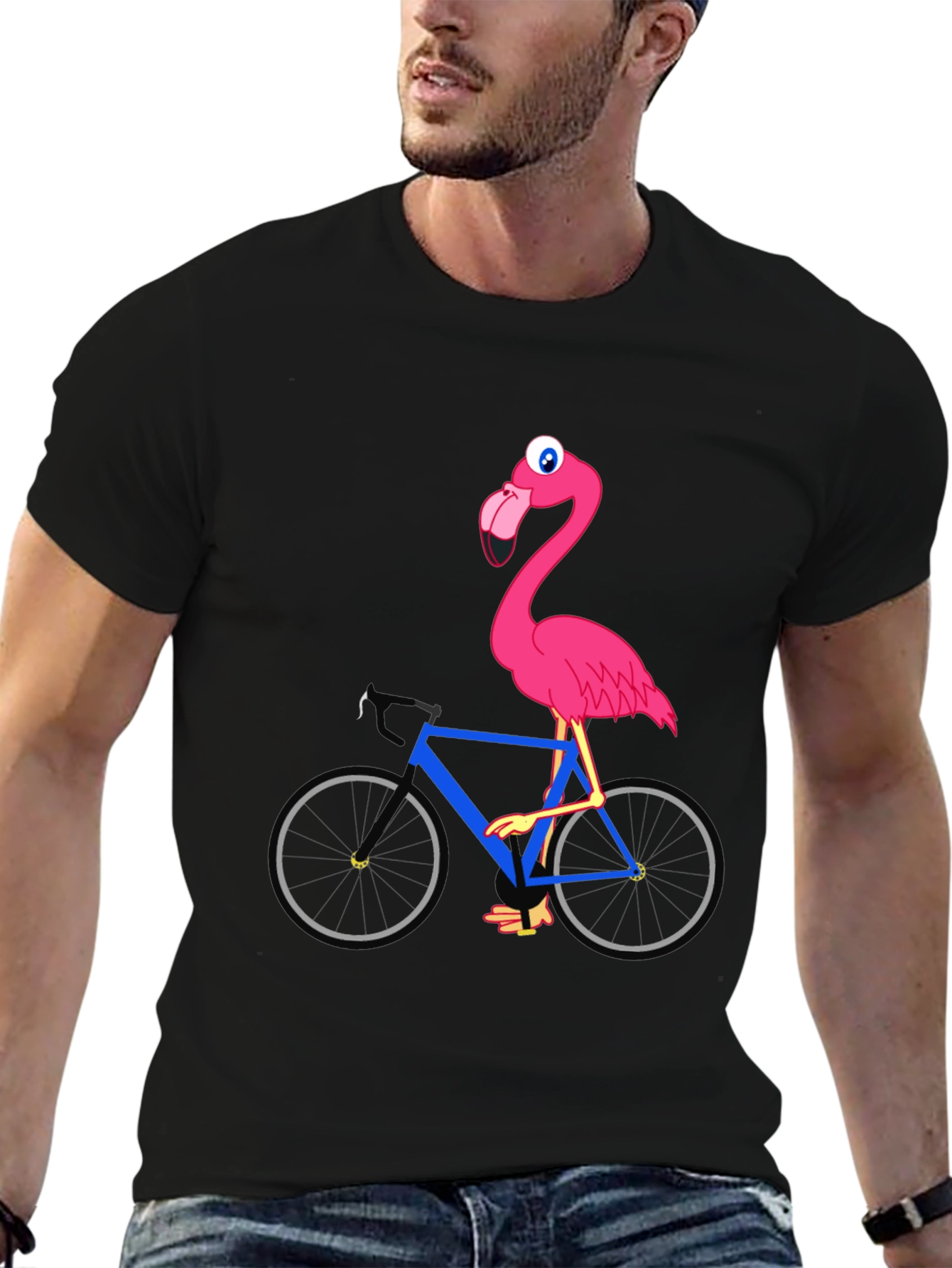 Flamingo on Bike Graphic Tee