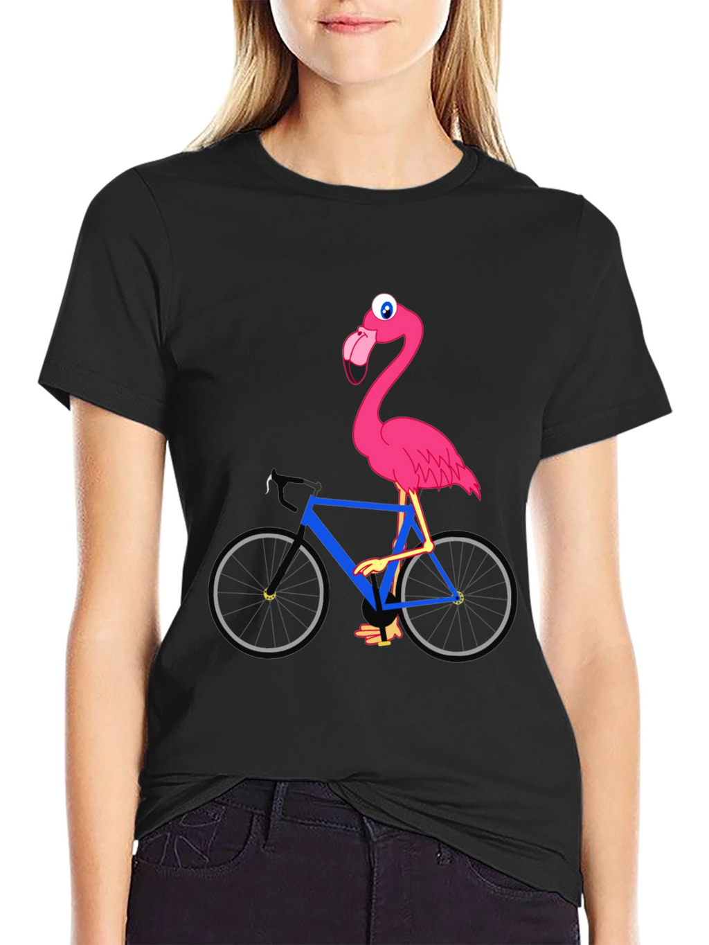 Flamingo on Bike Graphic Tee