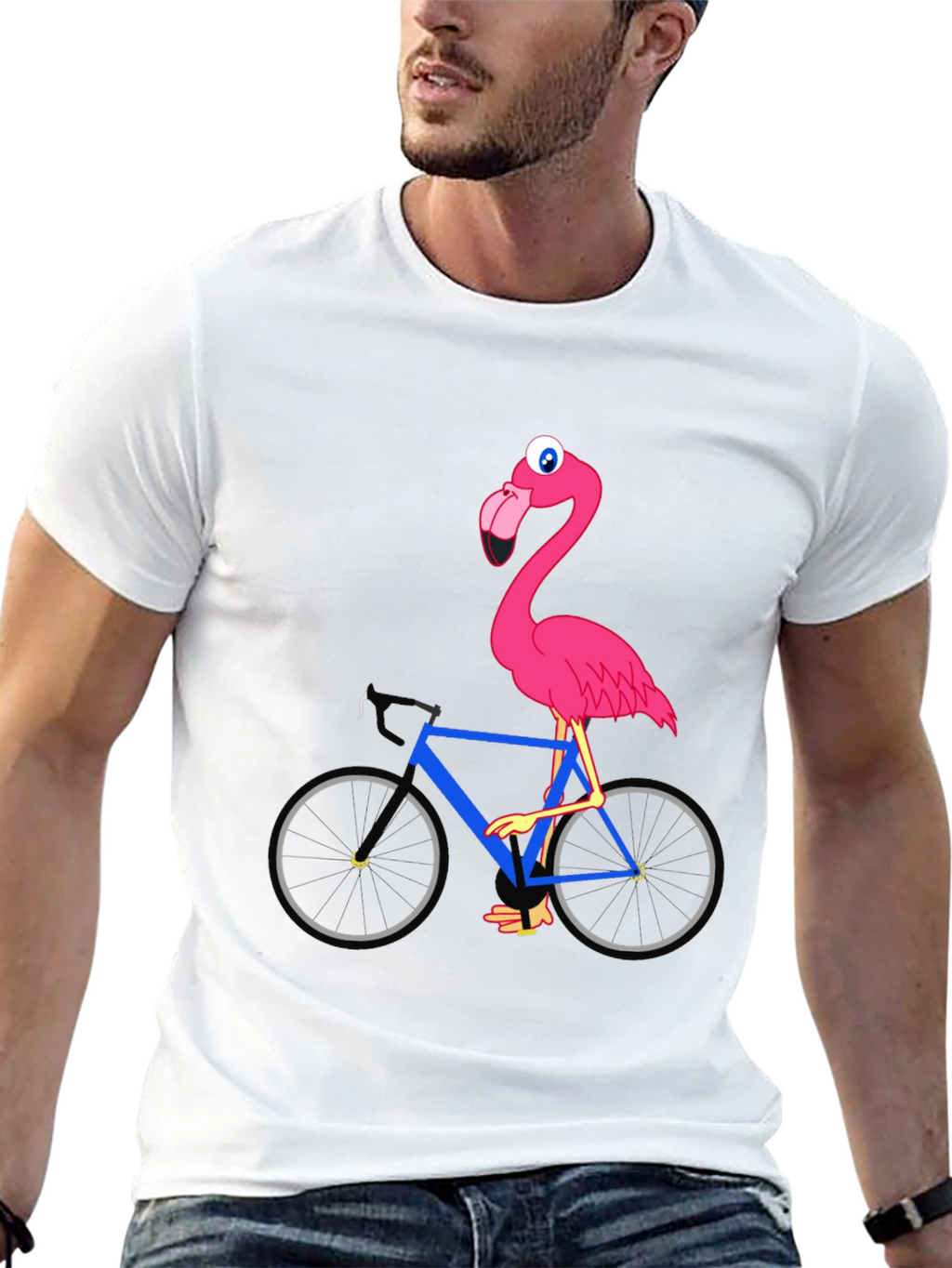 Flamingo on Bike Graphic Tee
