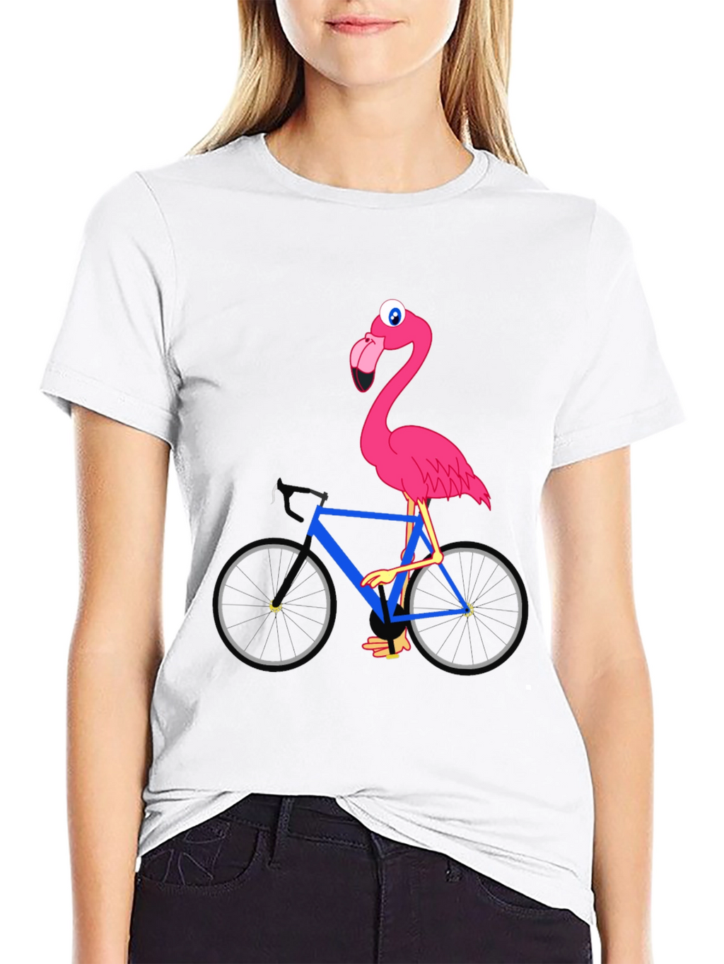 Flamingo on Bike Graphic Tee