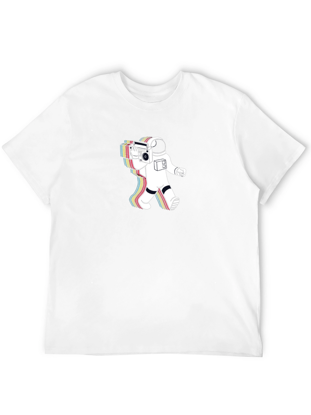 Astronaut Boombox Graphic T-Shirt - Black