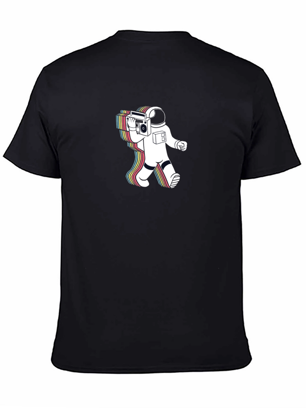 Astronaut Boombox Graphic T-Shirt - Black