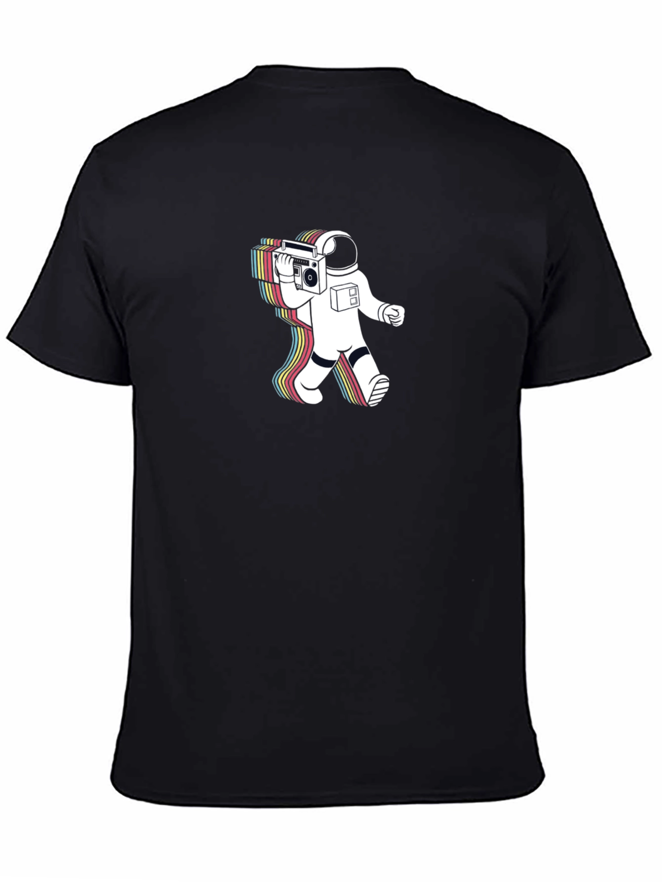 Astronaut Boombox Graphic T-Shirt - Black