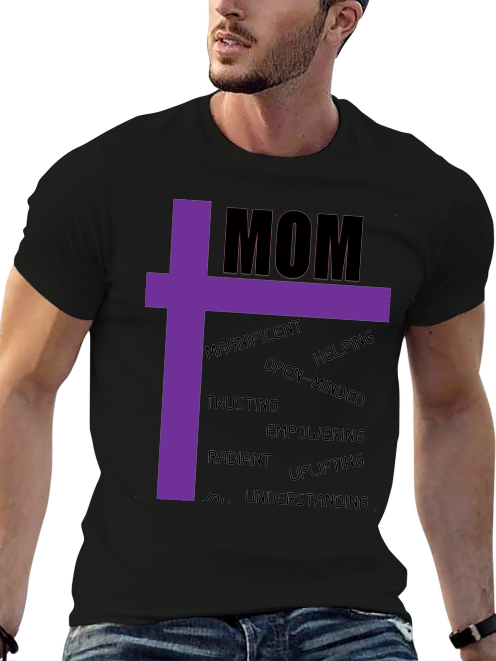 Mom Graphic Tee - Uplifting Qualities Black T-Shirt