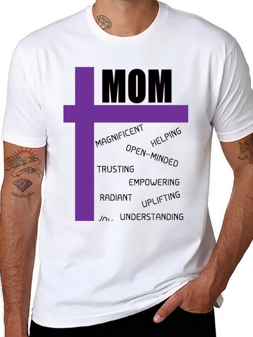 Mom Graphic Tee - Uplifting Qualities Black T-Shirt