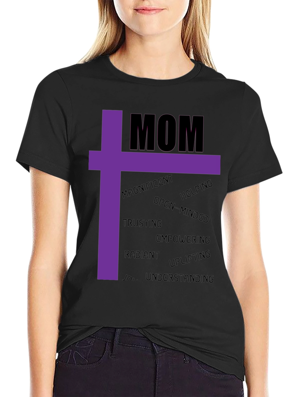 Mom Graphic Tee - Uplifting Qualities Black T-Shirt