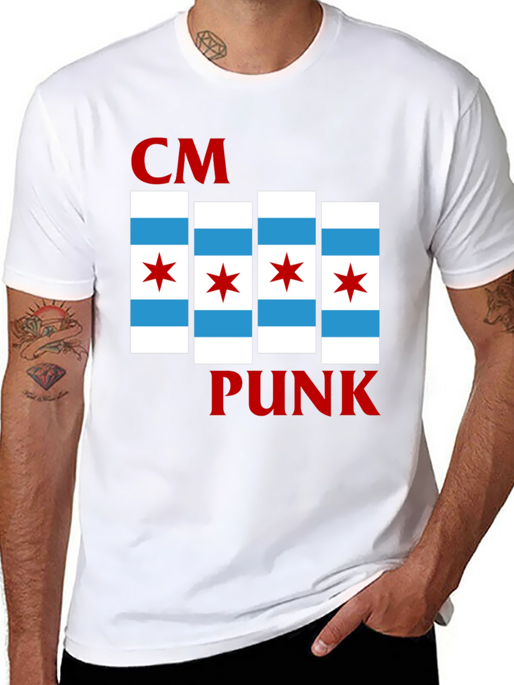 CM Punk Chicago Flag T-Shirt - Bold Graphic Tee