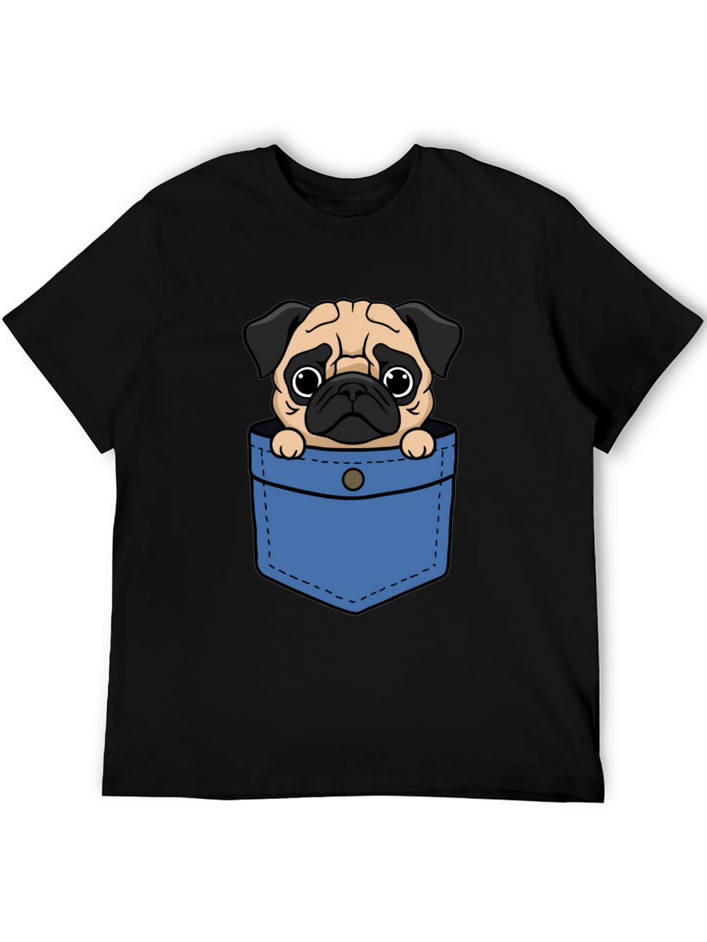Pug Pocket Graphic Tee - Cute Dog Lover T-Shirt