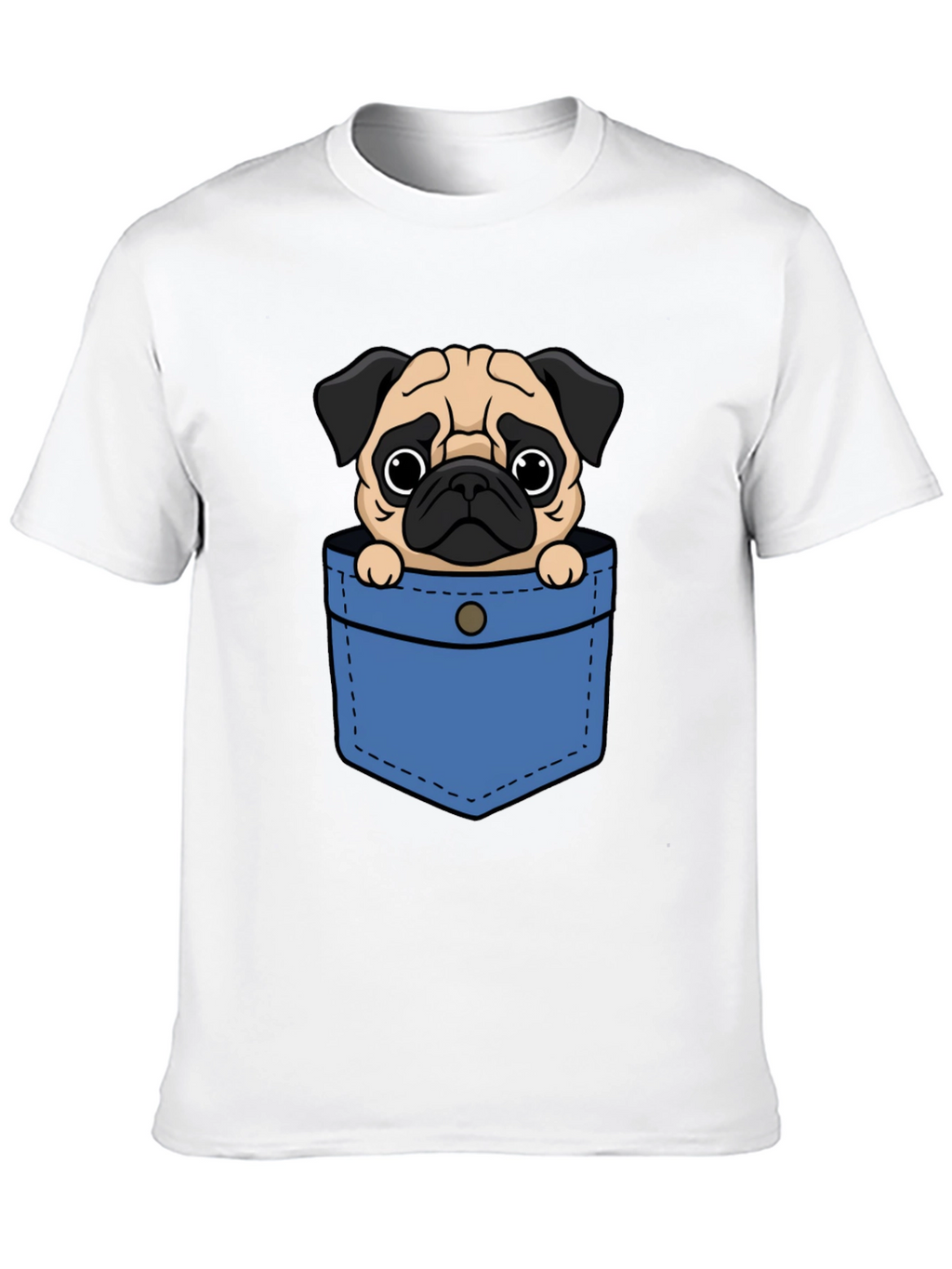Pug Pocket Graphic Tee - Cute Dog Lover T-Shirt