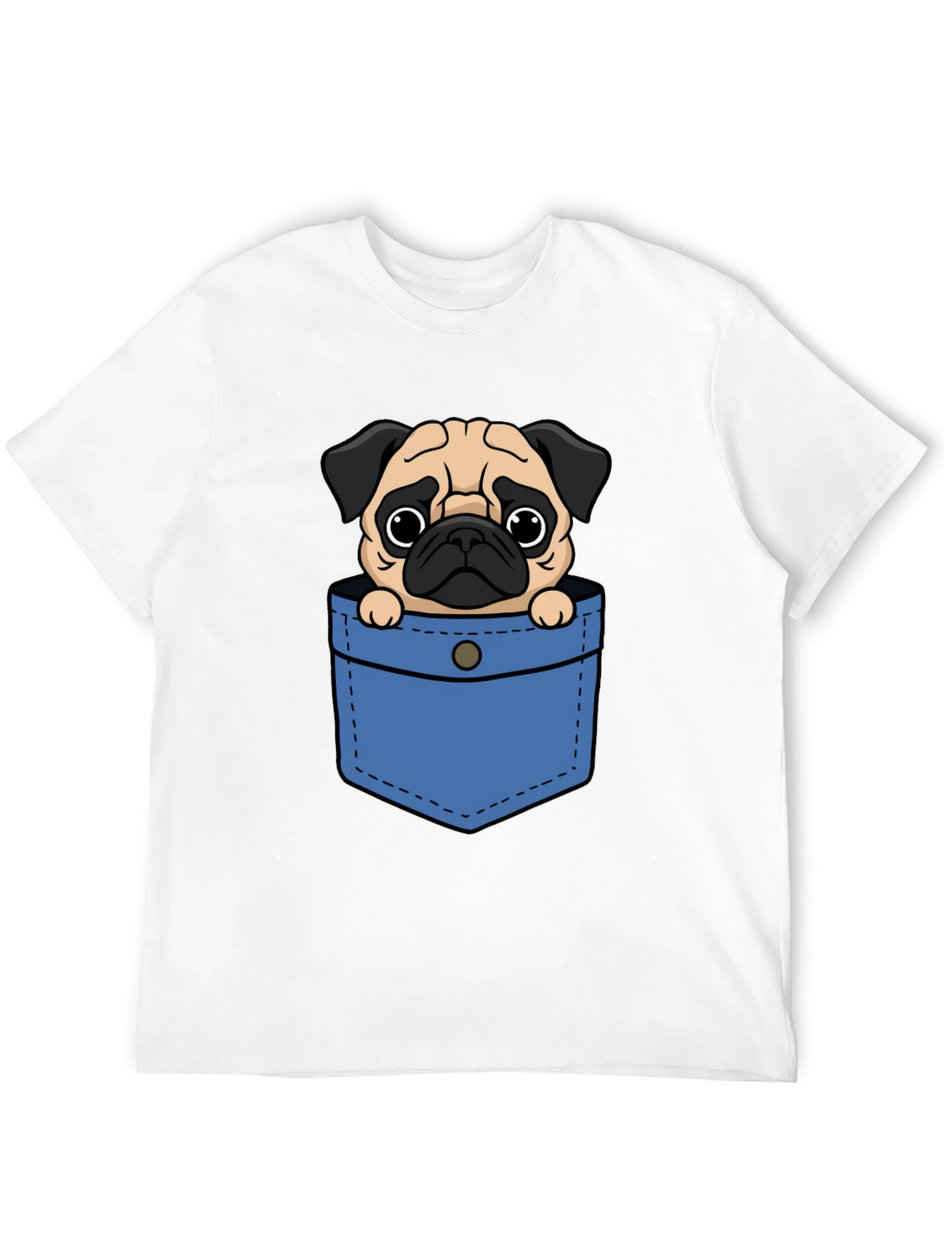 Pug Pocket Graphic Tee - Cute Dog Lover T-Shirt
