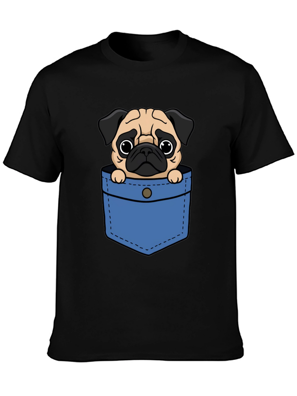 Pug Pocket Graphic Tee - Cute Dog Lover T-Shirt