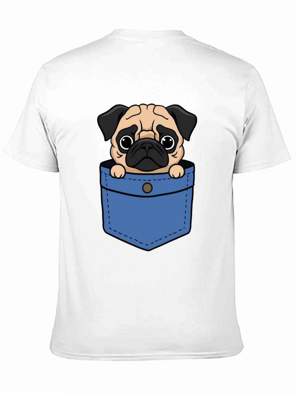 Pug Pocket Graphic Tee - Cute Dog Lover T-Shirt