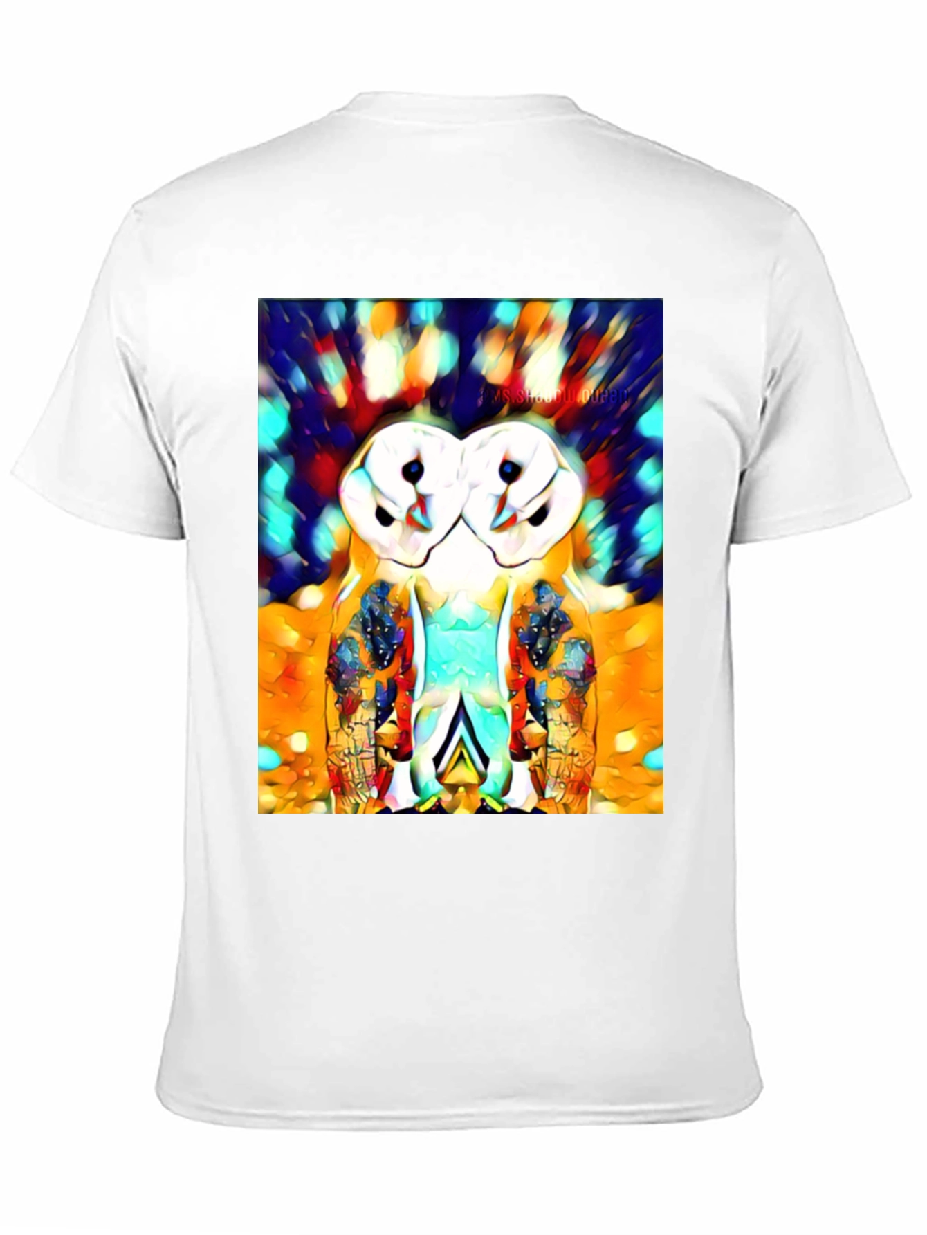 Abstract Owl Print T-Shirt