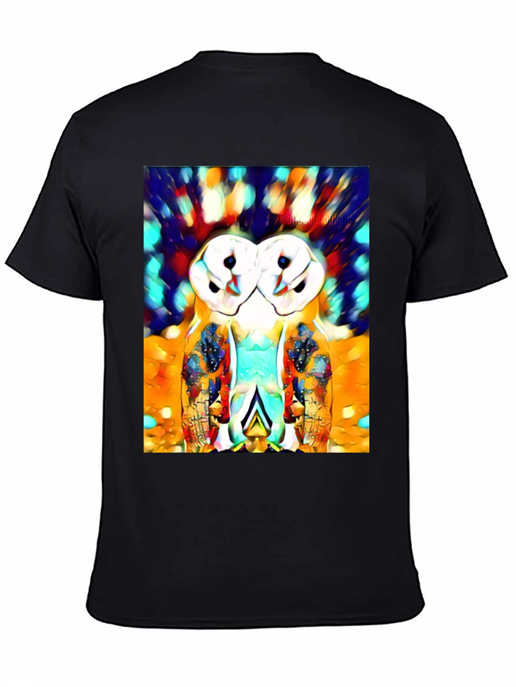 Abstract Owl Print T-Shirt