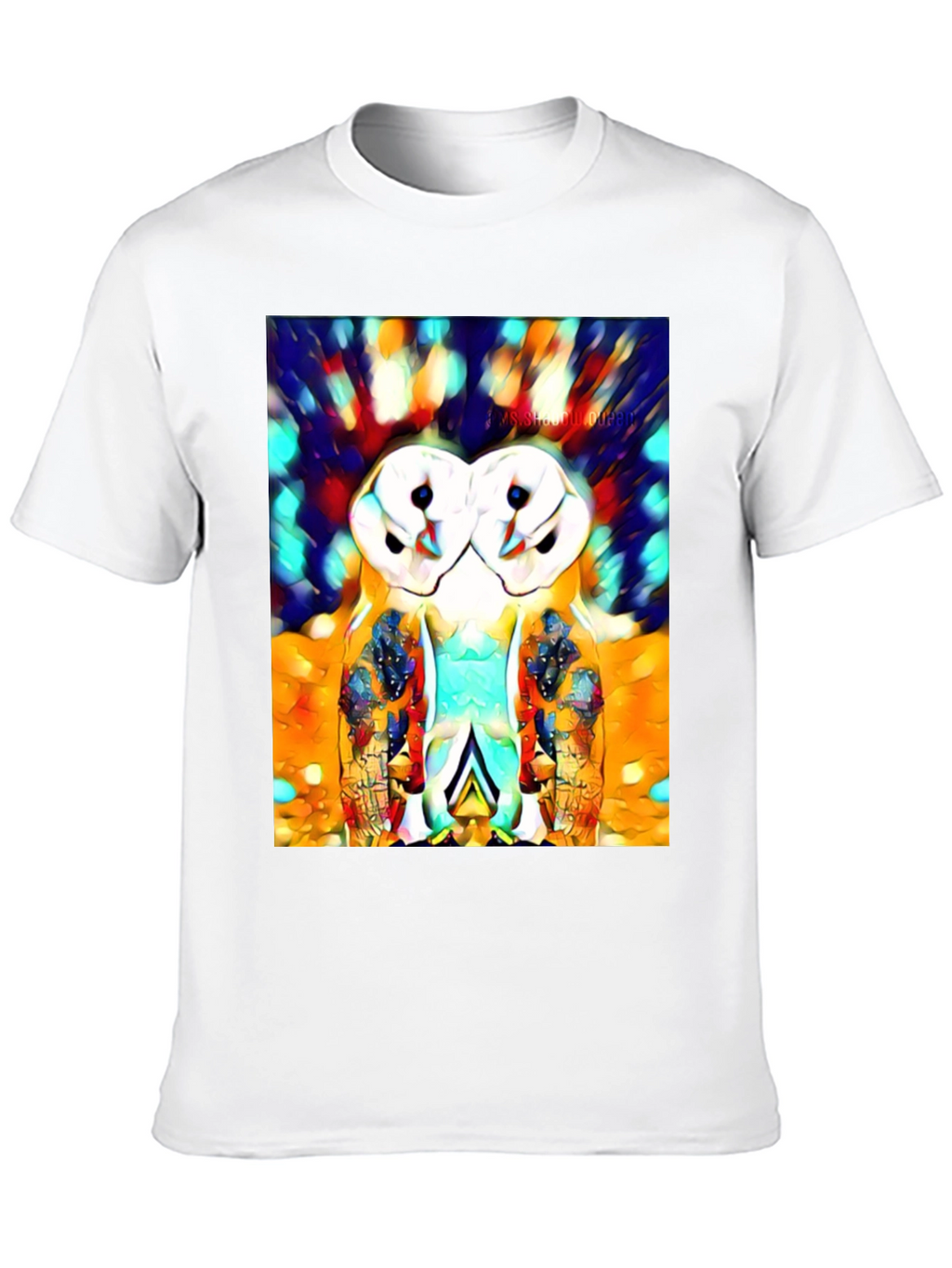Abstract Owl Print T-Shirt