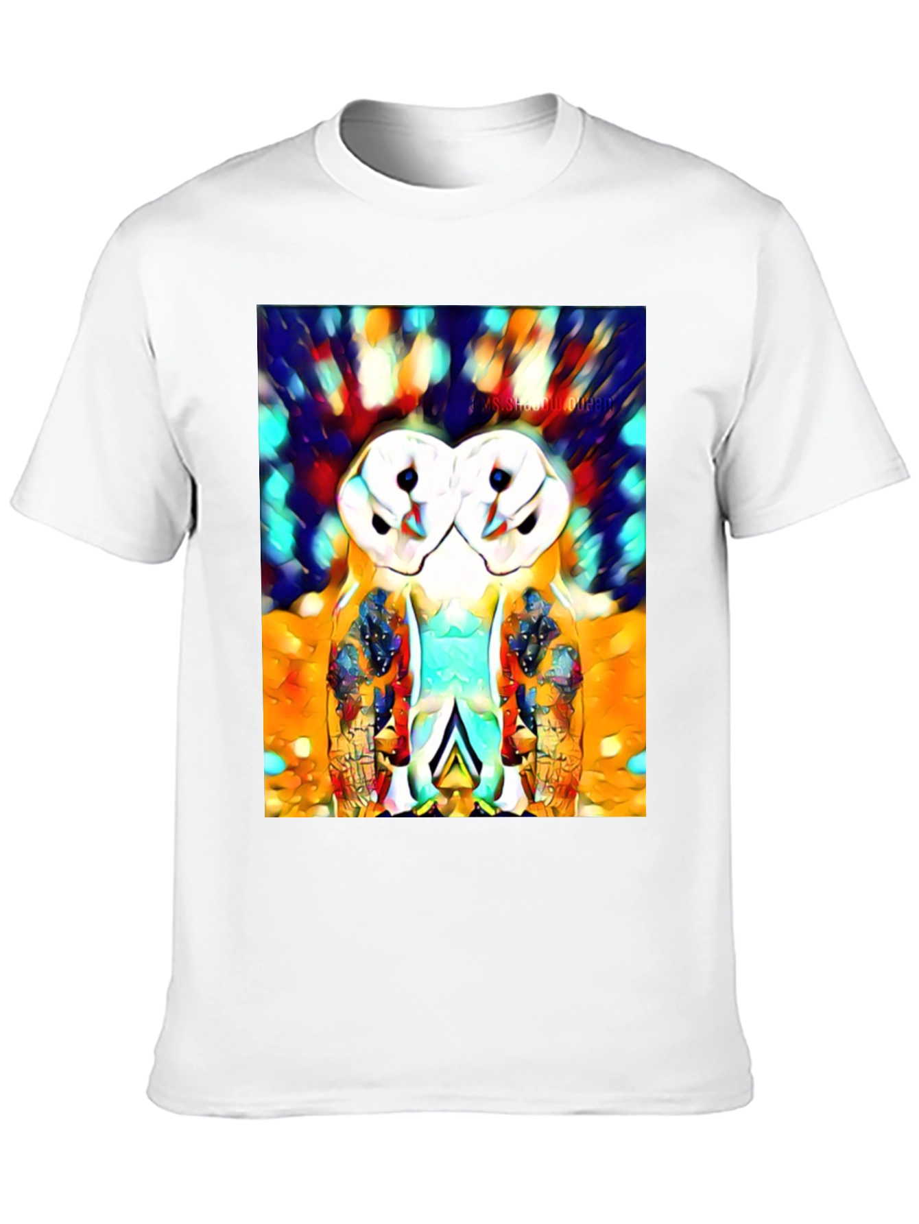 Abstract Owl Print T-Shirt