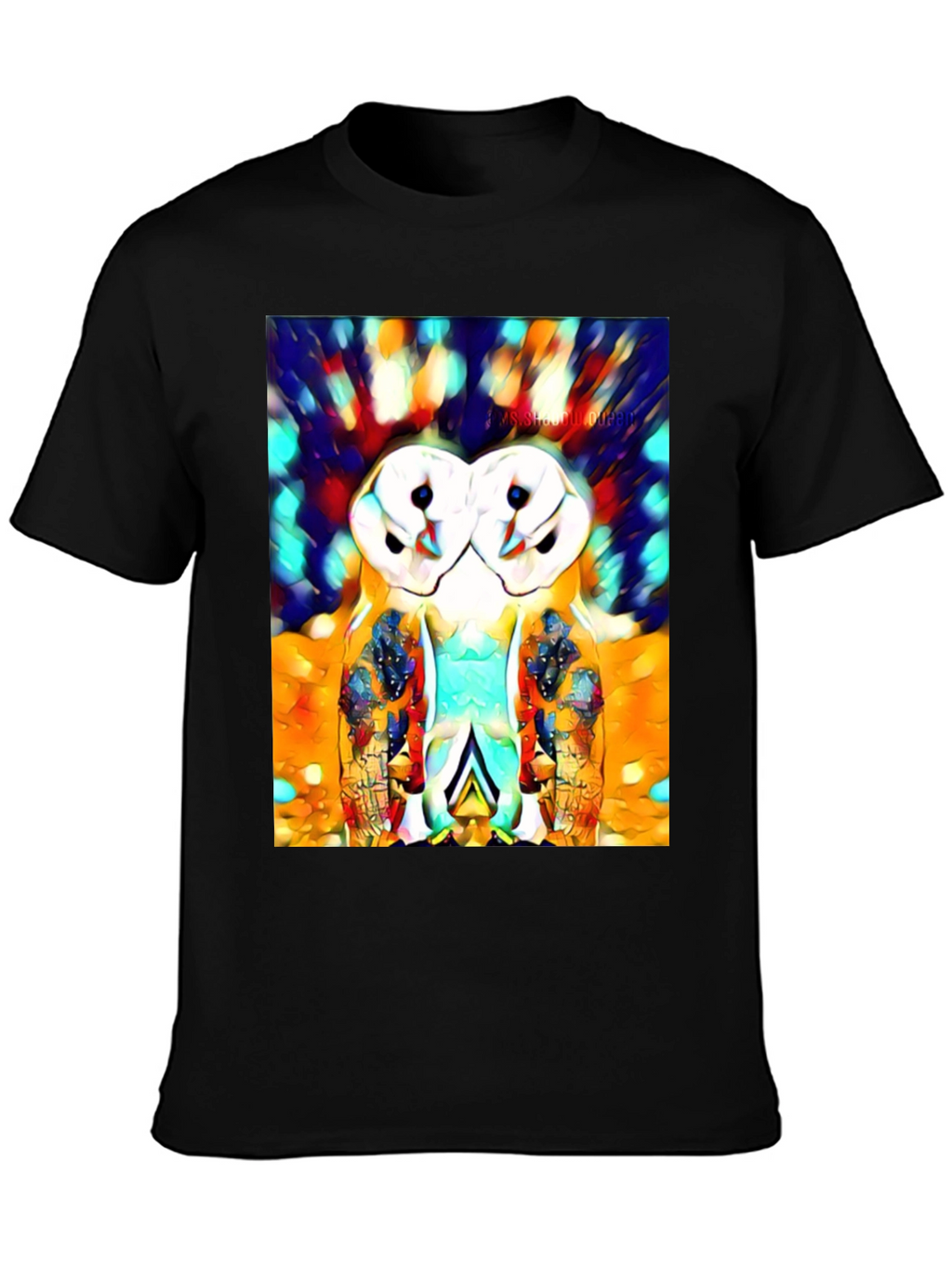 Abstract Owl Print T-Shirt