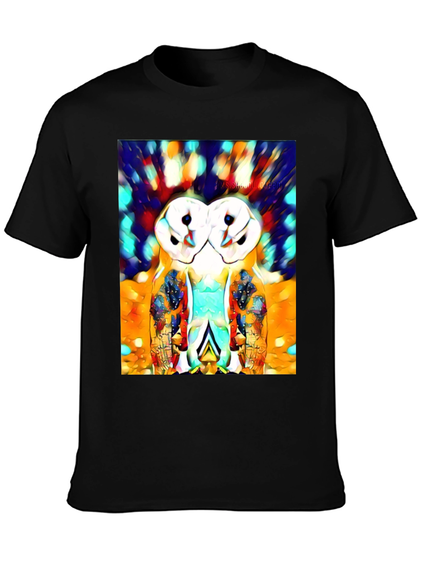 Abstract Owl Print T-Shirt