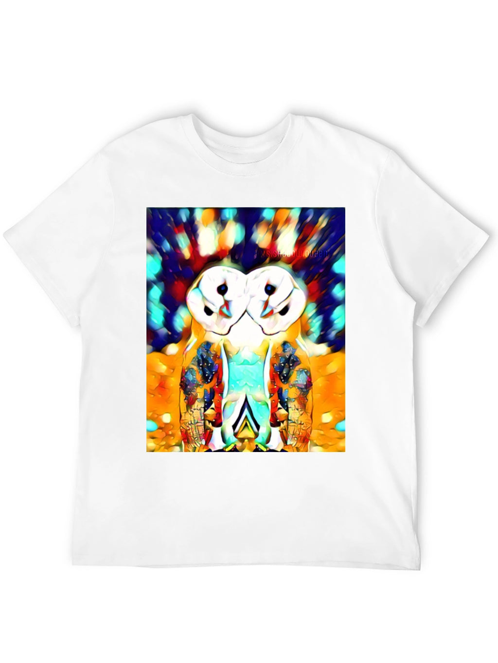 Abstract Owl Print T-Shirt