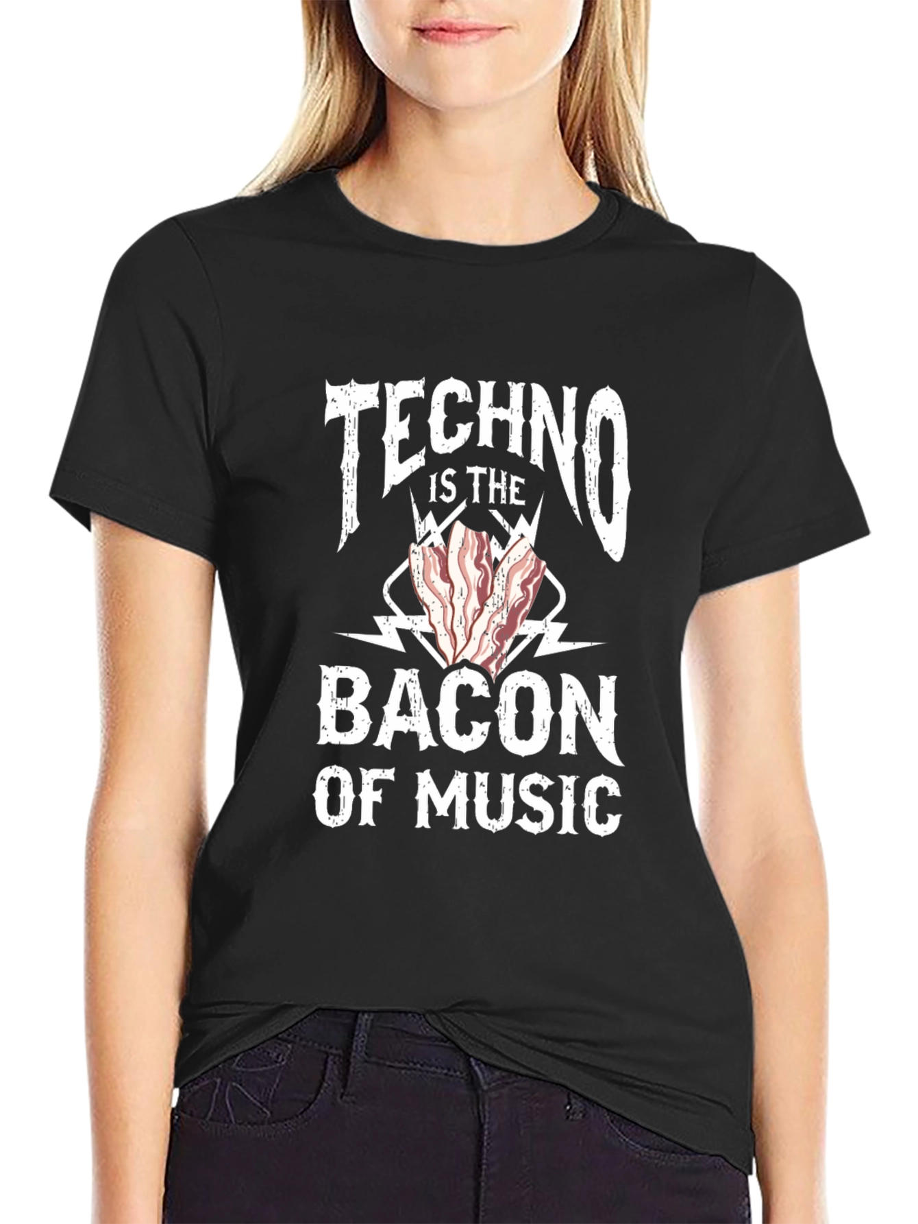 Techno Bacon of Music T-Shirt - Funny DJ EDM Rave Tee
