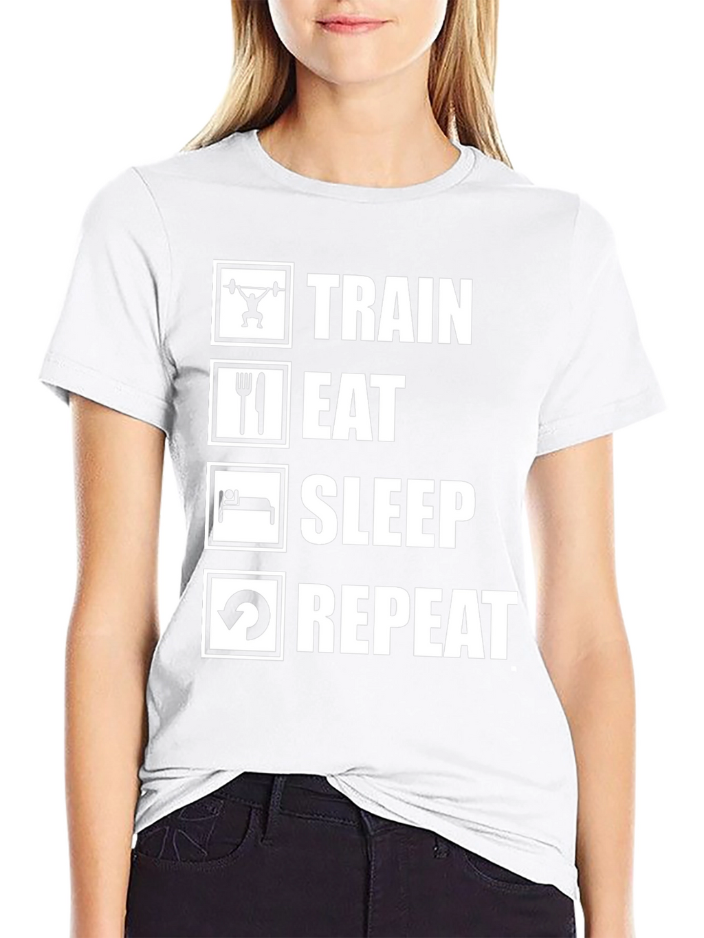 Train Eat Sleep Repeat Black T-Shirt
