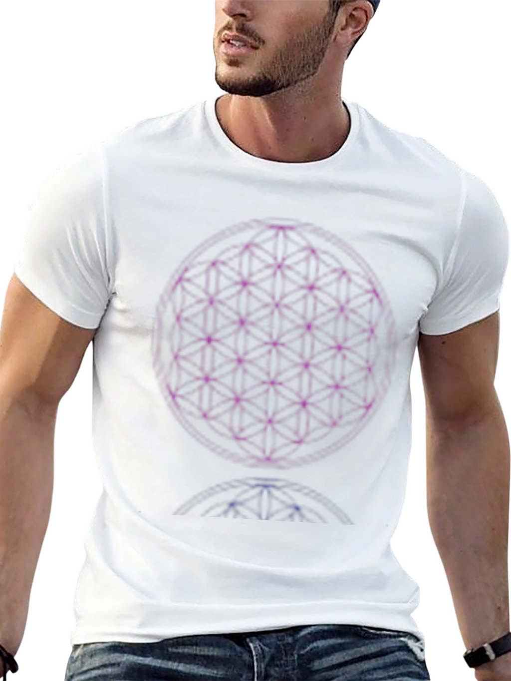 Mystic Flower of Life Black T-Shirt