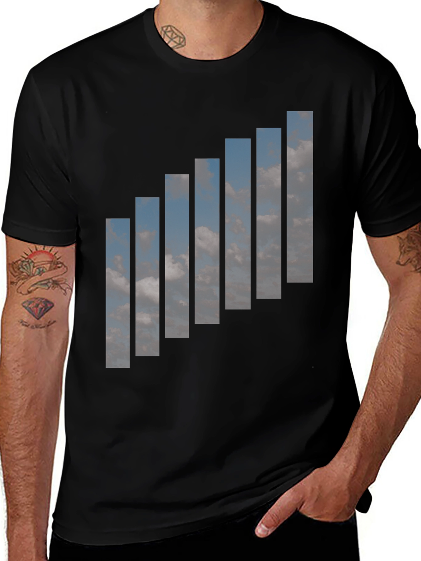 Skyline Signal Graphic Tee - Mens Black T-Shirt