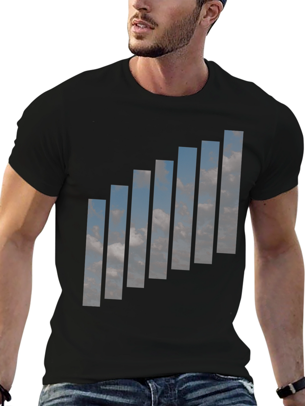 Skyline Signal Graphic Tee - Mens Black T-Shirt