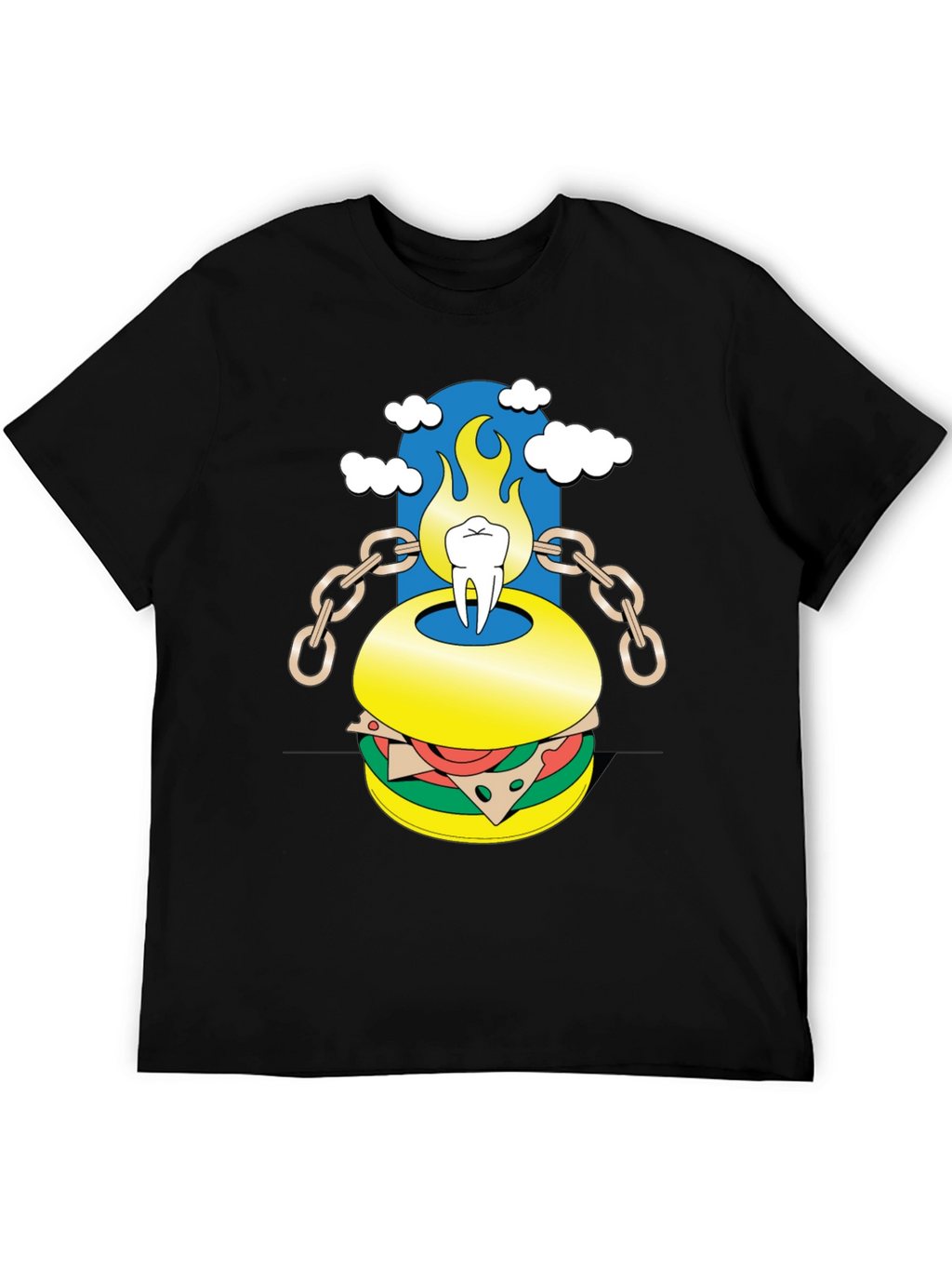 Burger Tooth Graphic Tee - Unique Design!