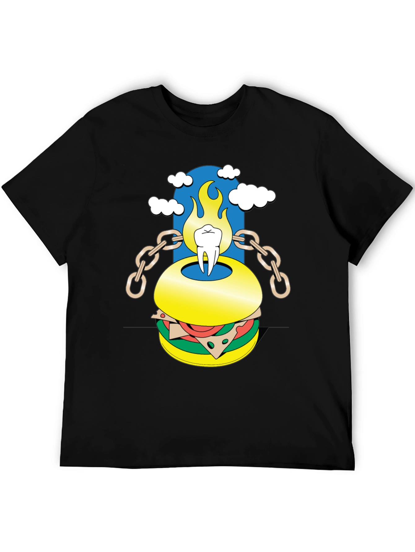Burger Tooth Graphic Tee - Unique Design!