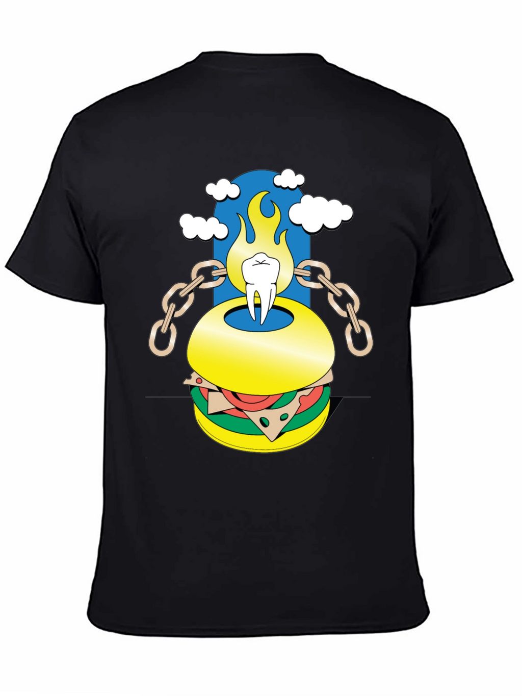 Burger Tooth Graphic Tee - Unique Design!