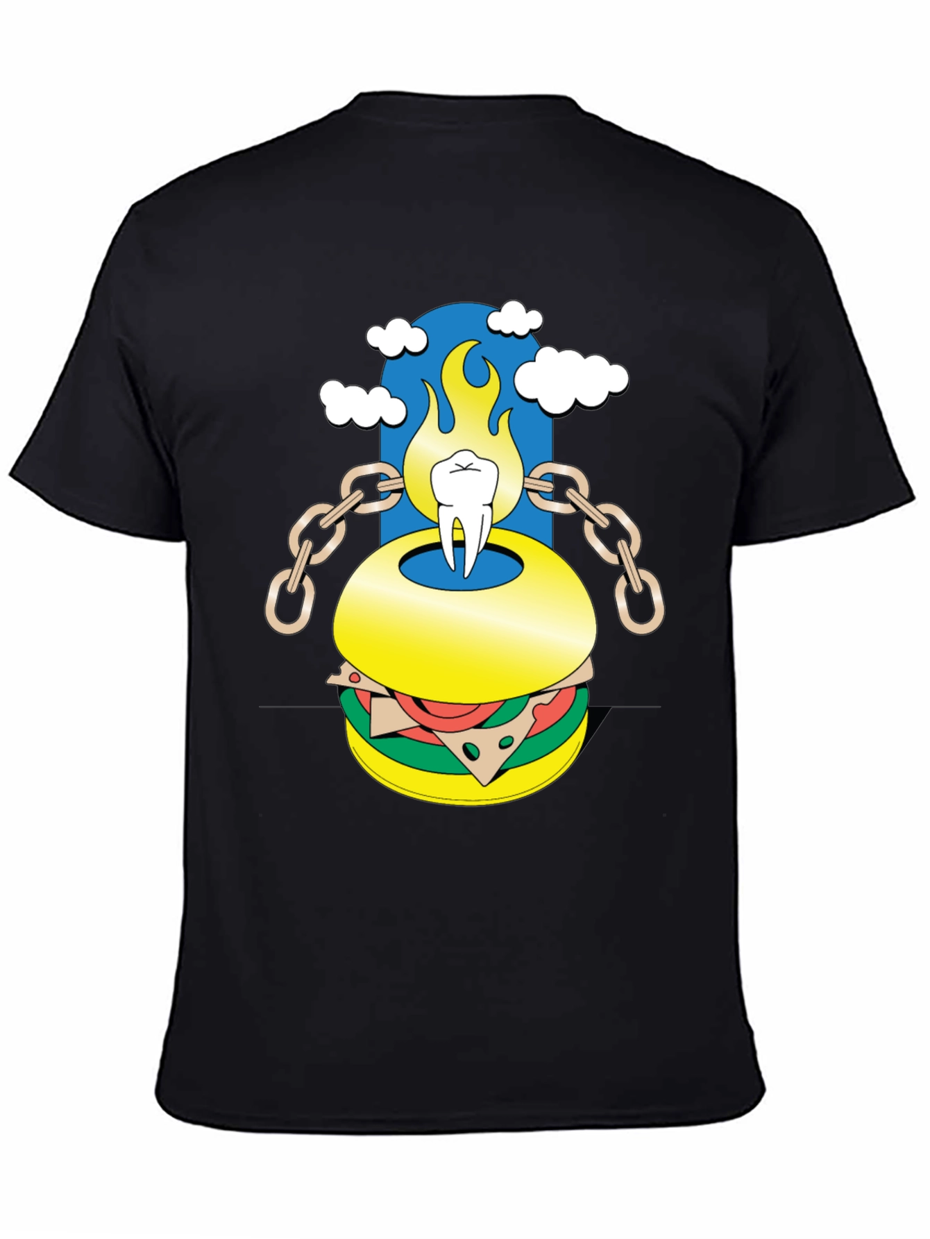 Burger Tooth Graphic Tee - Unique Design!