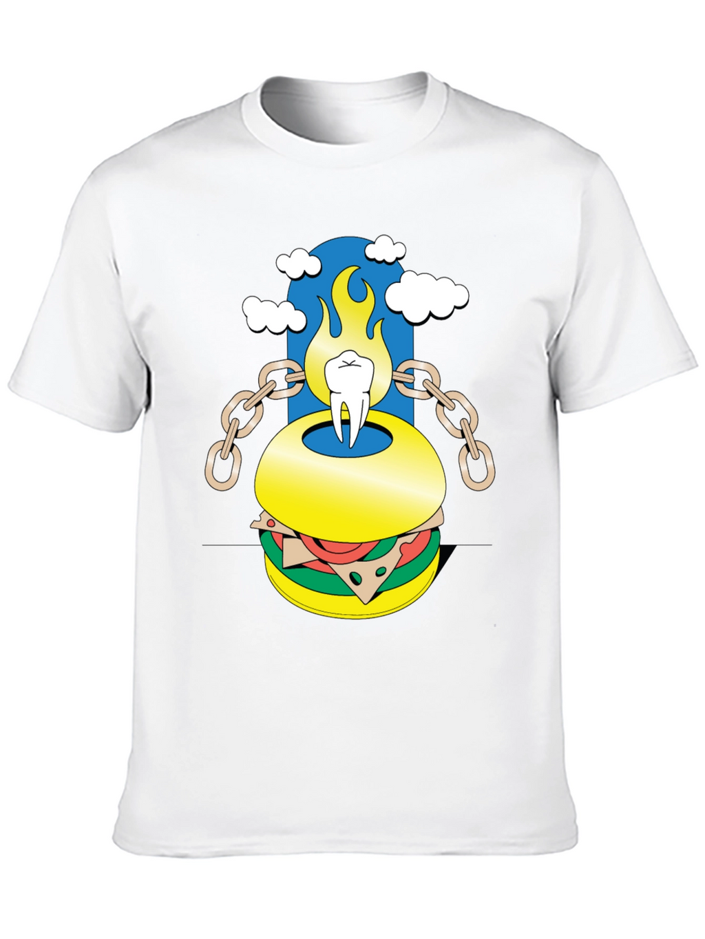 Burger Tooth Graphic Tee - Unique Design!
