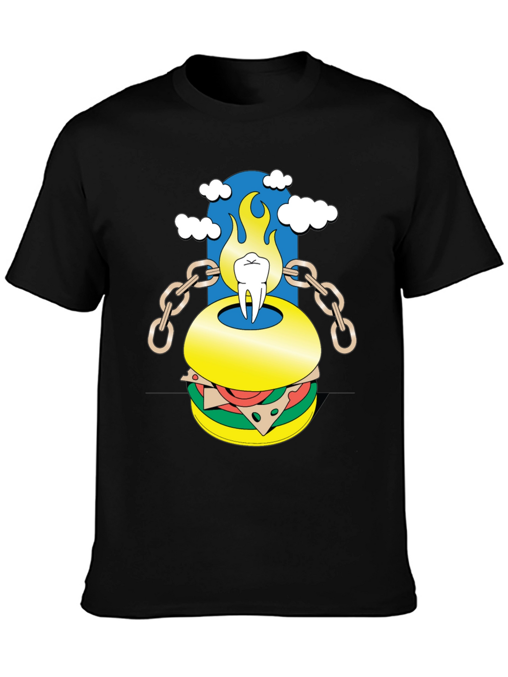 Burger Tooth Graphic Tee - Unique Design!