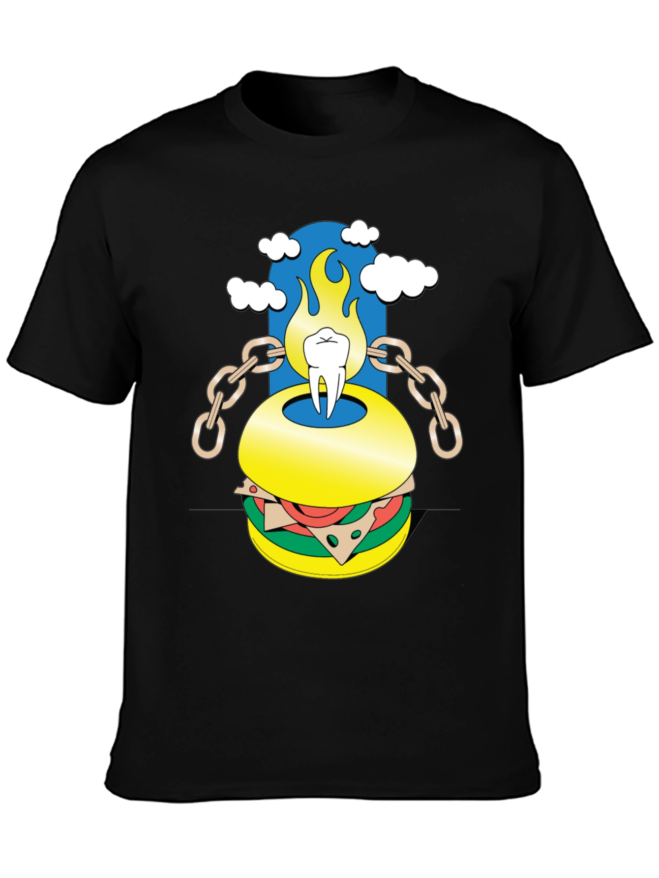 Burger Tooth Graphic Tee - Unique Design!