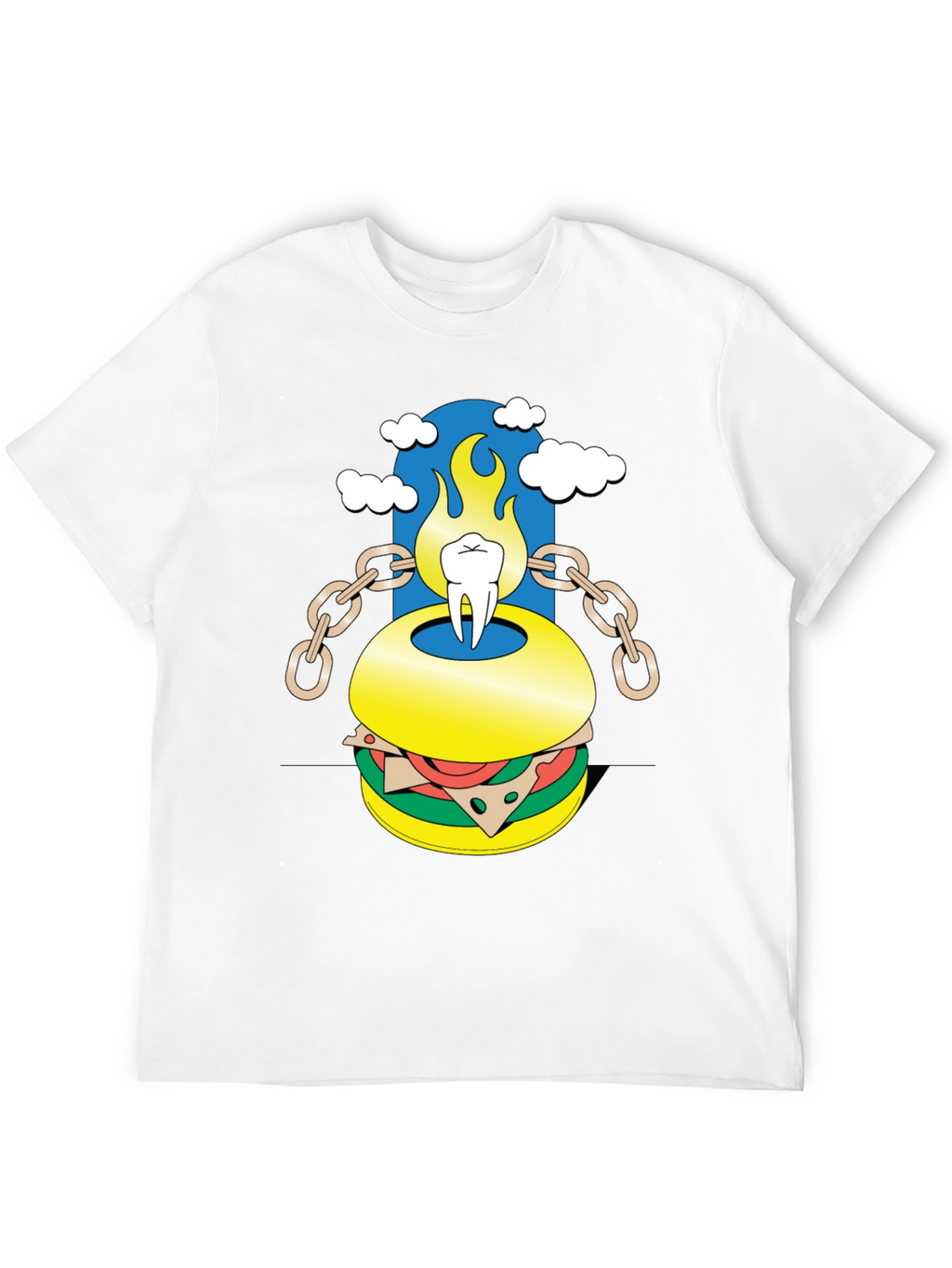 Burger Tooth Graphic Tee - Unique Design!