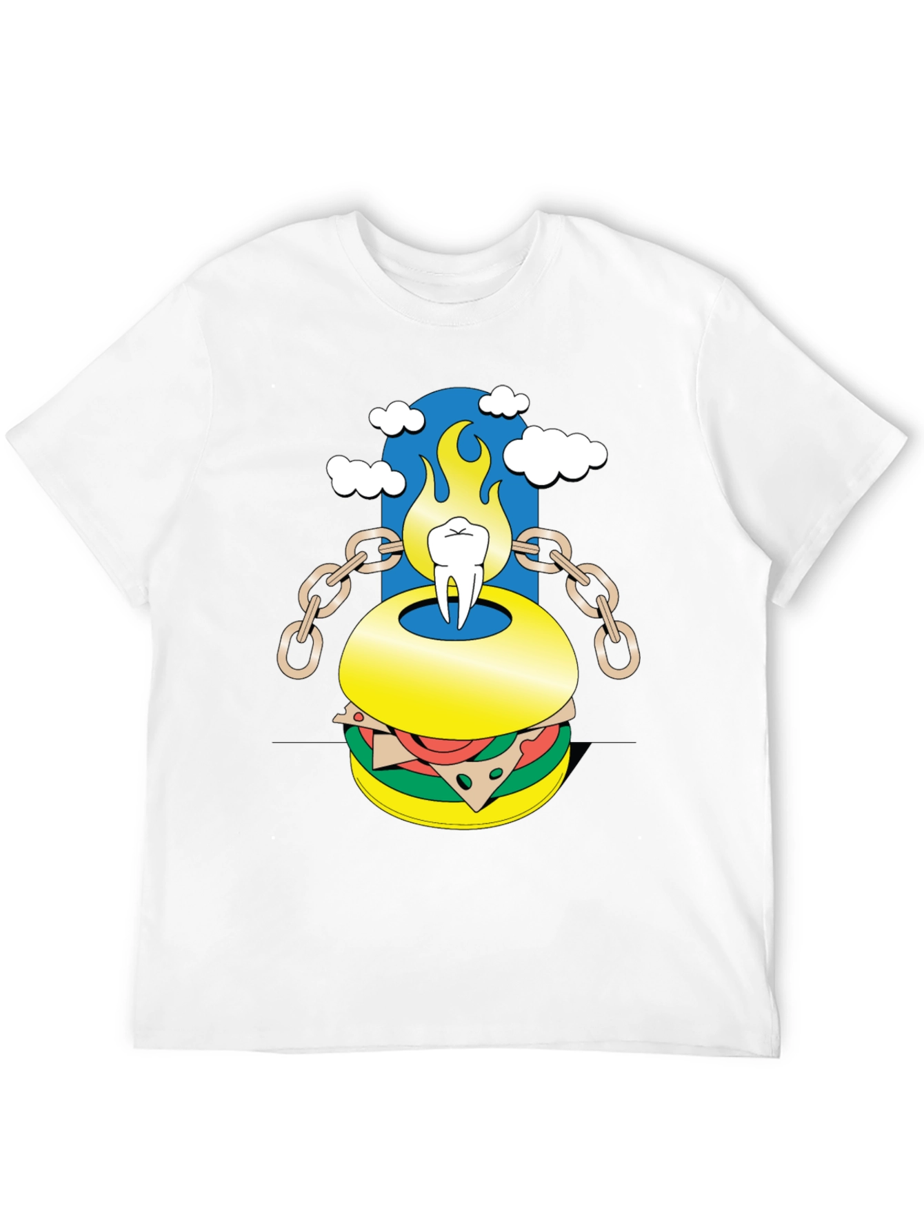 Burger Tooth Graphic Tee - Unique Design!