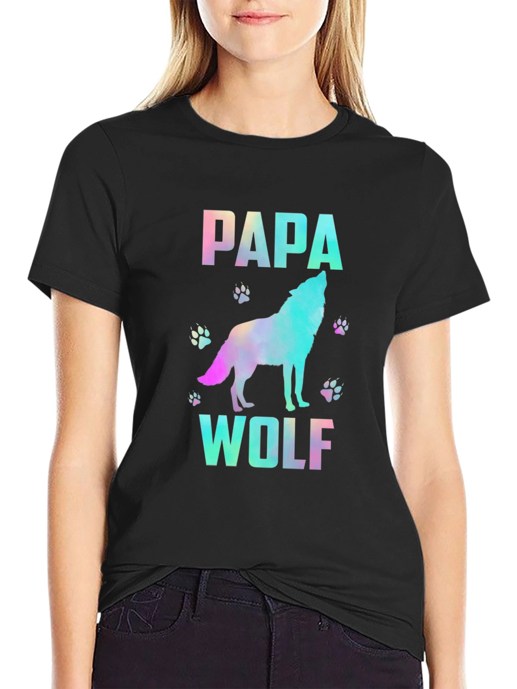 Papa Wolf Graphic T-Shirt - Mens Black Tee
