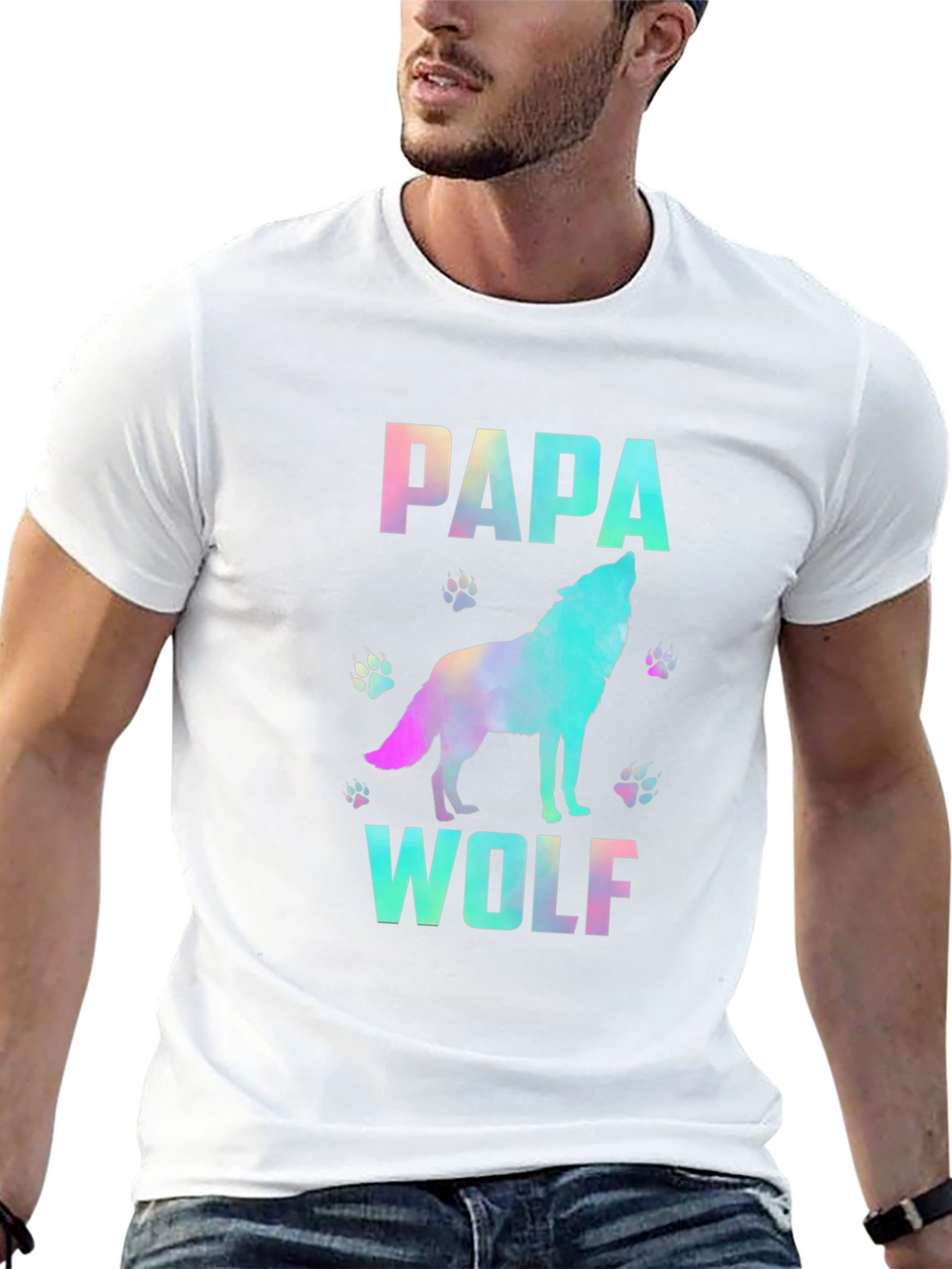 Papa Wolf Graphic T-Shirt - Mens Black Tee