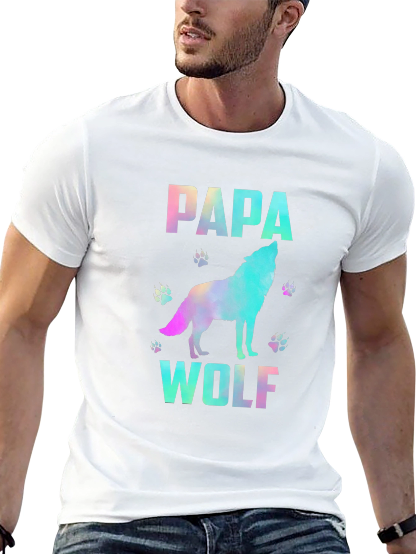 Papa Wolf Graphic T-Shirt - Mens Black Tee