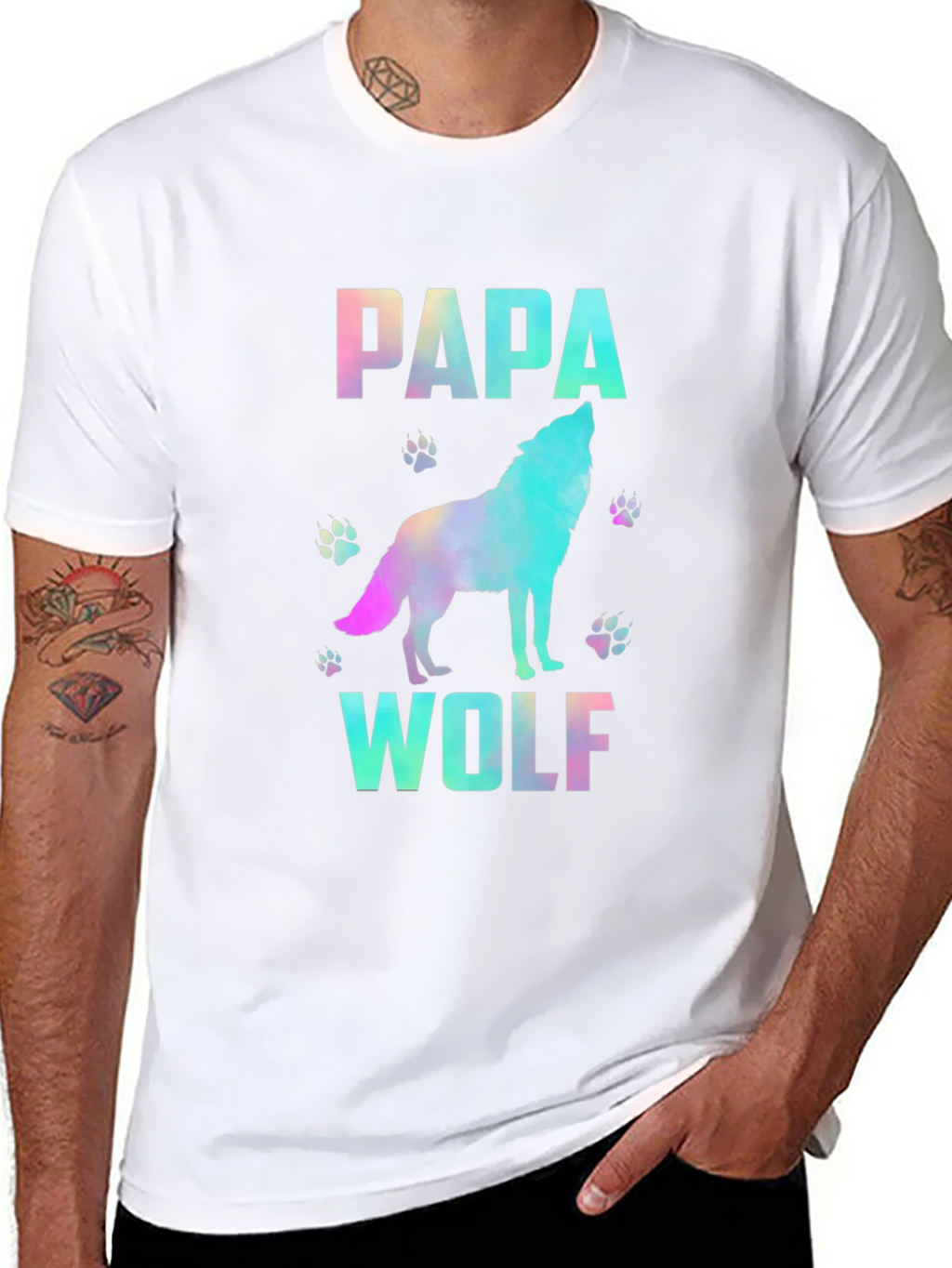 Papa Wolf Graphic T-Shirt - Mens Black Tee