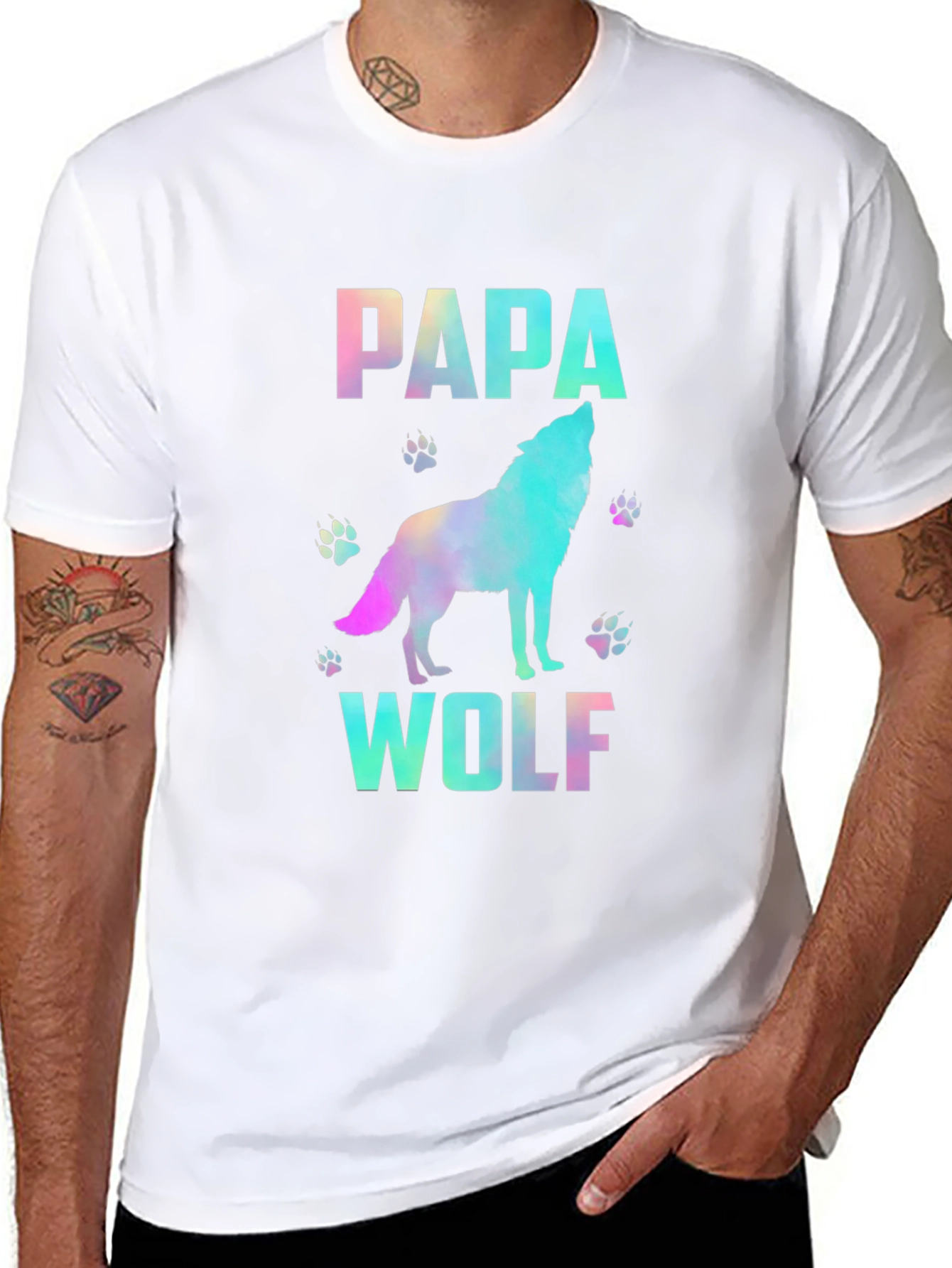 Papa Wolf Graphic T-Shirt - Mens Black Tee