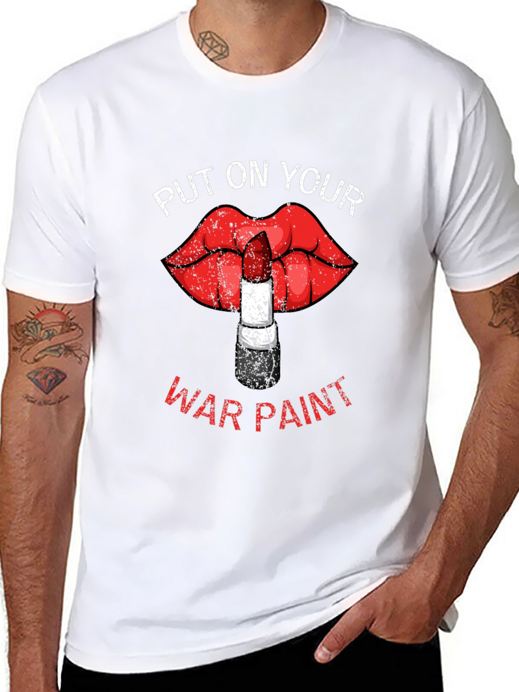 War Paint Lipstick Lips Graphic T-Shirt