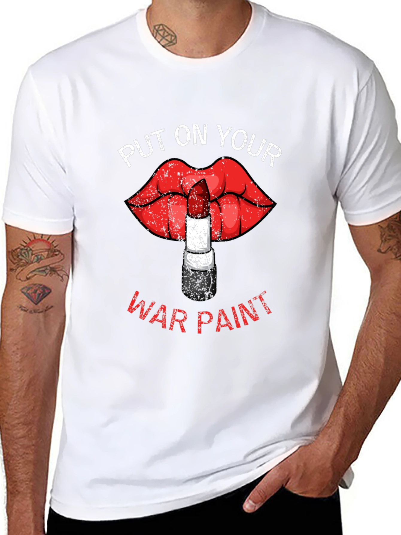 War Paint Lipstick Lips Graphic T-Shirt